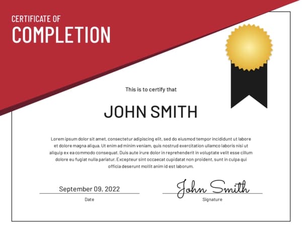 This certificate template is excellent for any event or accomplishment. It has a clean, sharp design and can easily be customized to fit your needs.